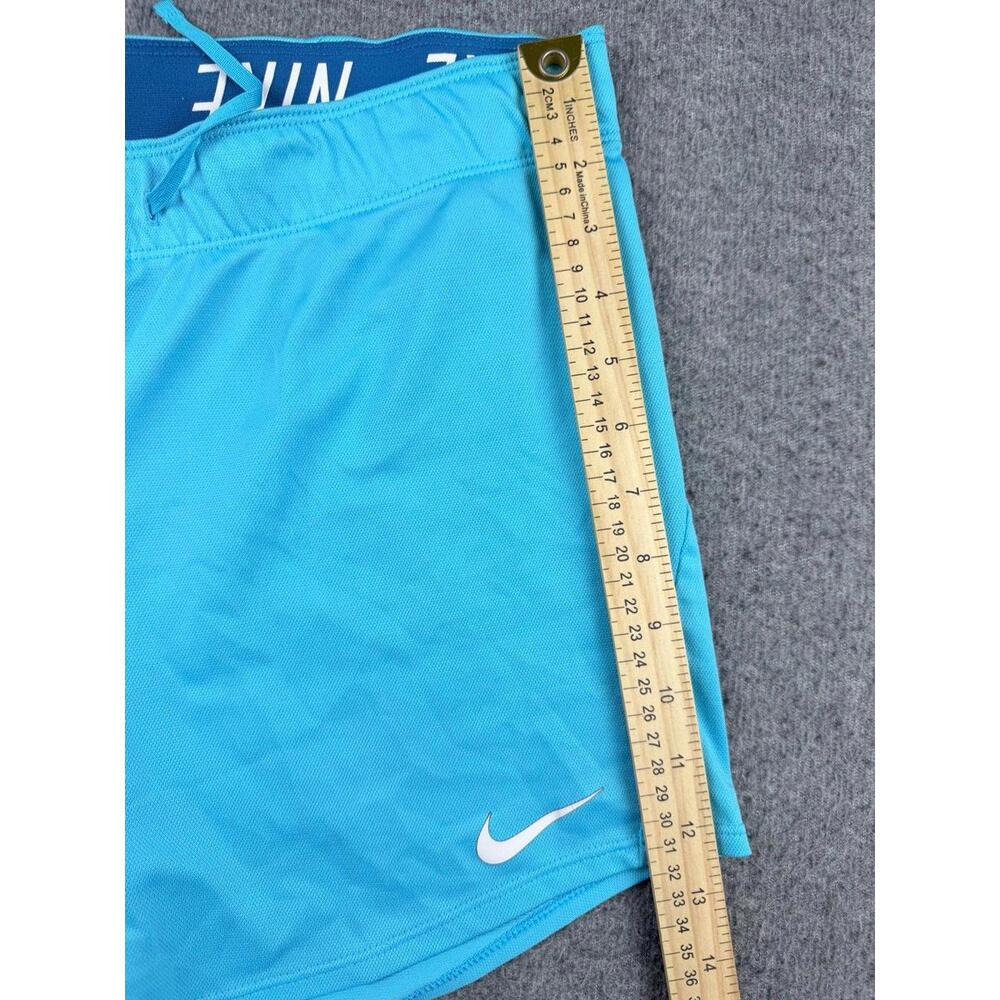 Nike Women's Small Dri-FIT Attack Training Shorts Laser Blue Rollover Waist - Picture 8 of 9